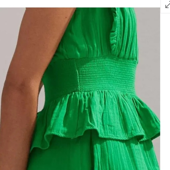 ME + EM Cheesecloth Maxi Dress Leaf Green 4 - Picture 9 of 15